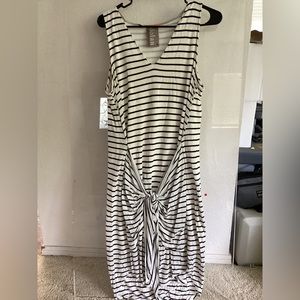 Womens striped tie front dress